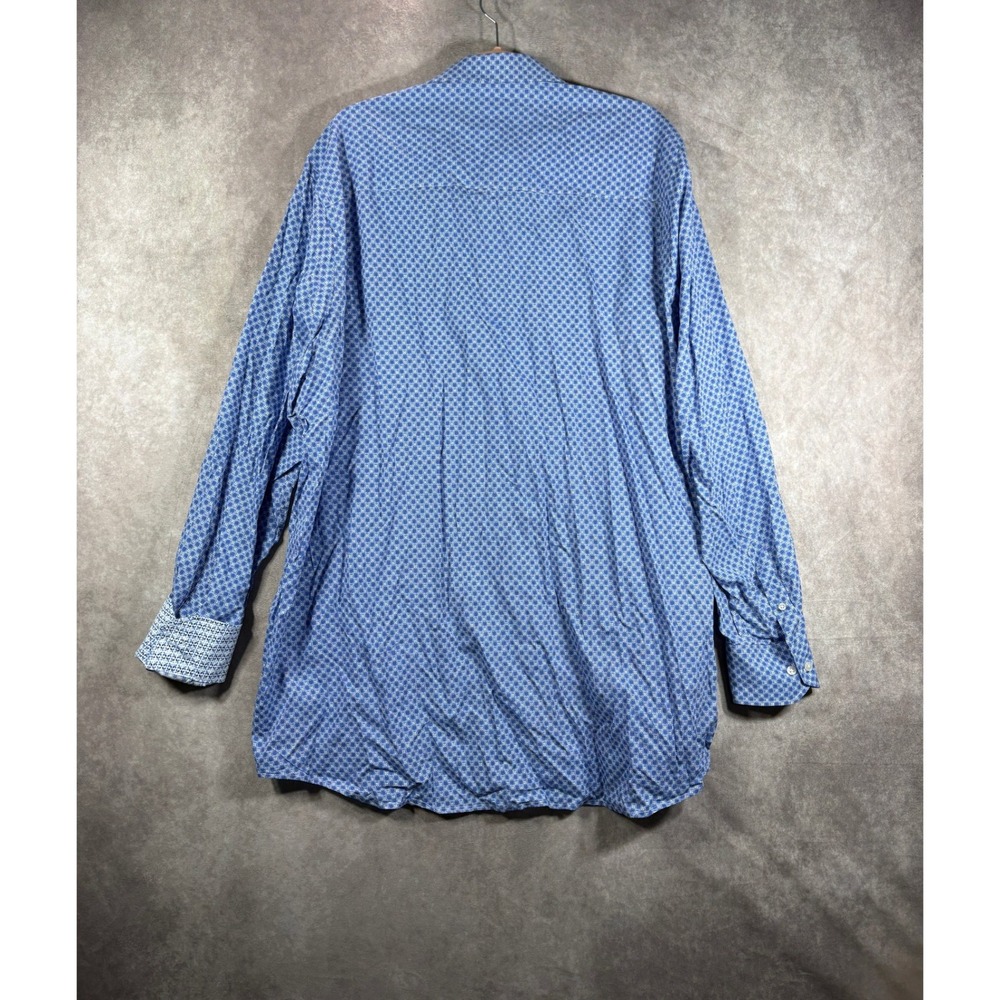 Tailorbyrd Button Down Shirt Mens 3XLT Blue Geometric Long Sleeve Cotton Casual - Picture 4 of 9